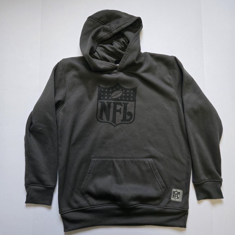 NFL Logo Youth XL 14-16 Dark Gray Hoodie Sweatshirt Pullover Graphic